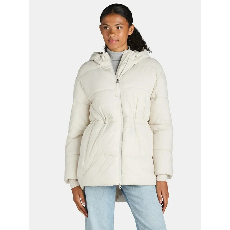 Ozark Trail Women's and Women’s Plus Hooded Puffer Jacket, Mid Length, Size XS-3X - Walmart.com | Walmart (US)