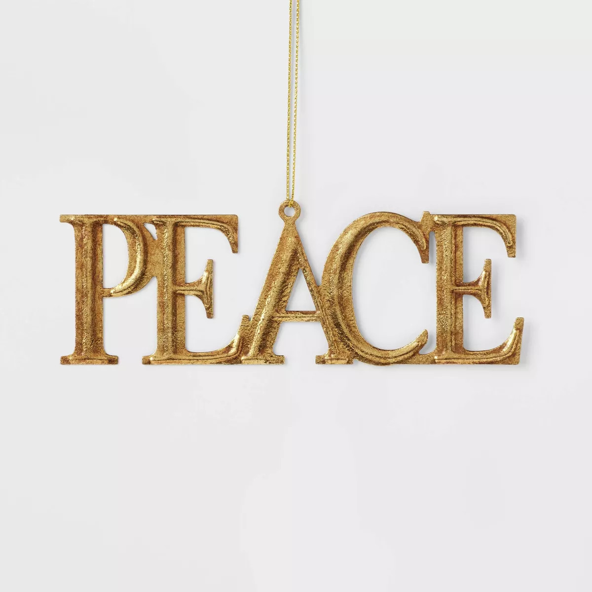 Metal 'Peace' Christmas Tree Ornament Gold  - Wondershop™ | Target