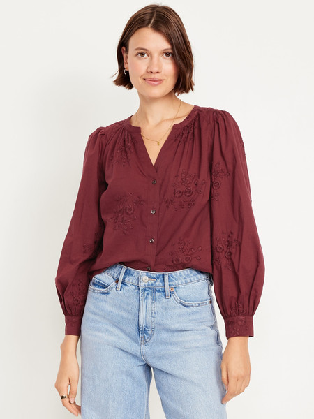 Button-Down Embroidered Top | Old Navy (US)