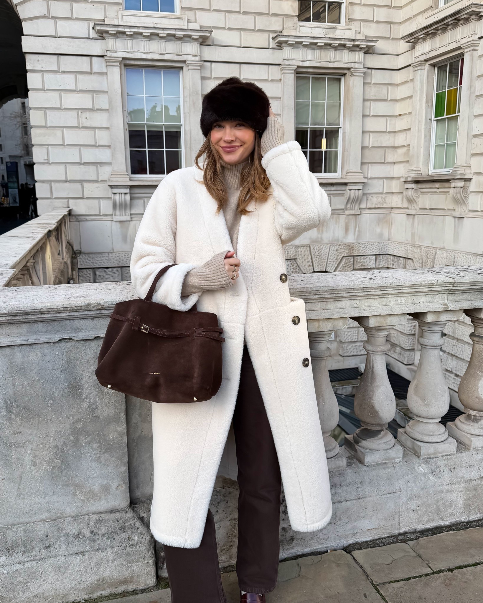 M&S Borg coat / Marks & Spencer 
I’m wearing a small 