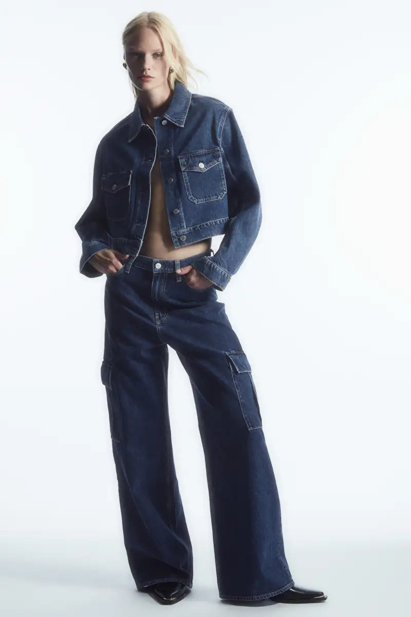 CROPPED DENIM JACKET - BLUE - COS | COS UK