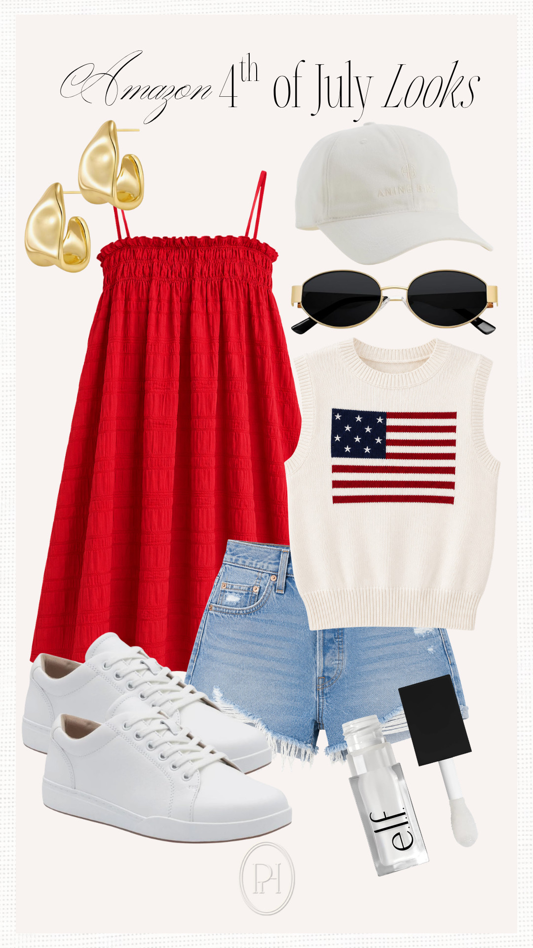 The cutest style finds for 4th of July on Amazon!

summer style, summer dress, summer fashion, summer looks, summer outfit, 4th of July looks, 4th of July style, American flag top, knit tank, top, cutoffs, cutoff shorts, white sneakers, denim shorts, tennis shoes, lip oil, lip gloss, white cap, baseball cap, sunglasses, gold earrings, small hoops, red white and blue, Independence Day outfit 

 #LTKgrwm #LTKootd #LTKSeasonal