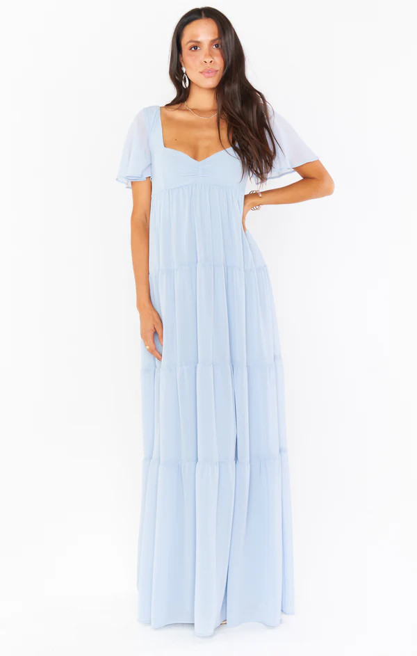Nicole Maxi Dress ~ Steel Blue Chiffon | Show Me Your Mumu