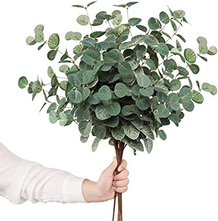 TOPHOUSE 6pcs Artificial Eucalyptus Leaves Stems Bulk 24.8” Silver Dollar Eucalyptus Artificial... | Amazon (US)