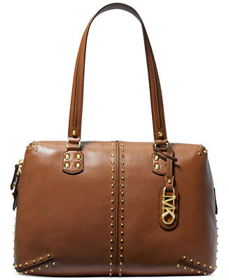 MICHAEL Michael Kors Astor Medium Studded Leather Shoulder Tote - Macy's | Macy's