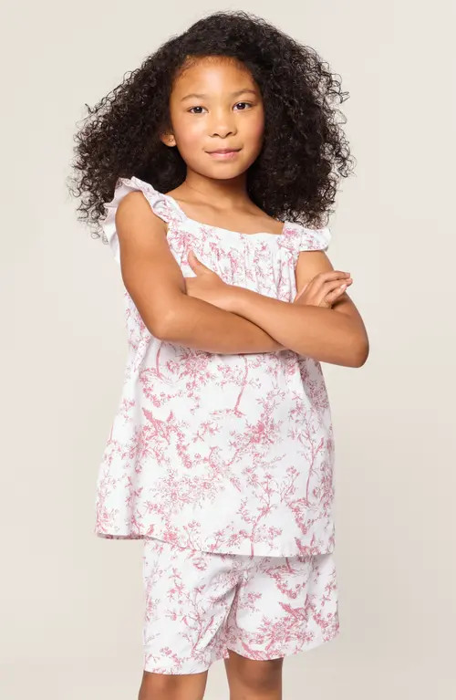 Petite Plume Kids' Clara Two-Piece Short Pajamas in Pink at Nordstrom, Size 12-18M | Nordstrom