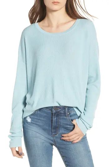 Women's Bp. Drop Shoulder Ribbed Sweater, Size XX-Small - Blue | Nordstrom