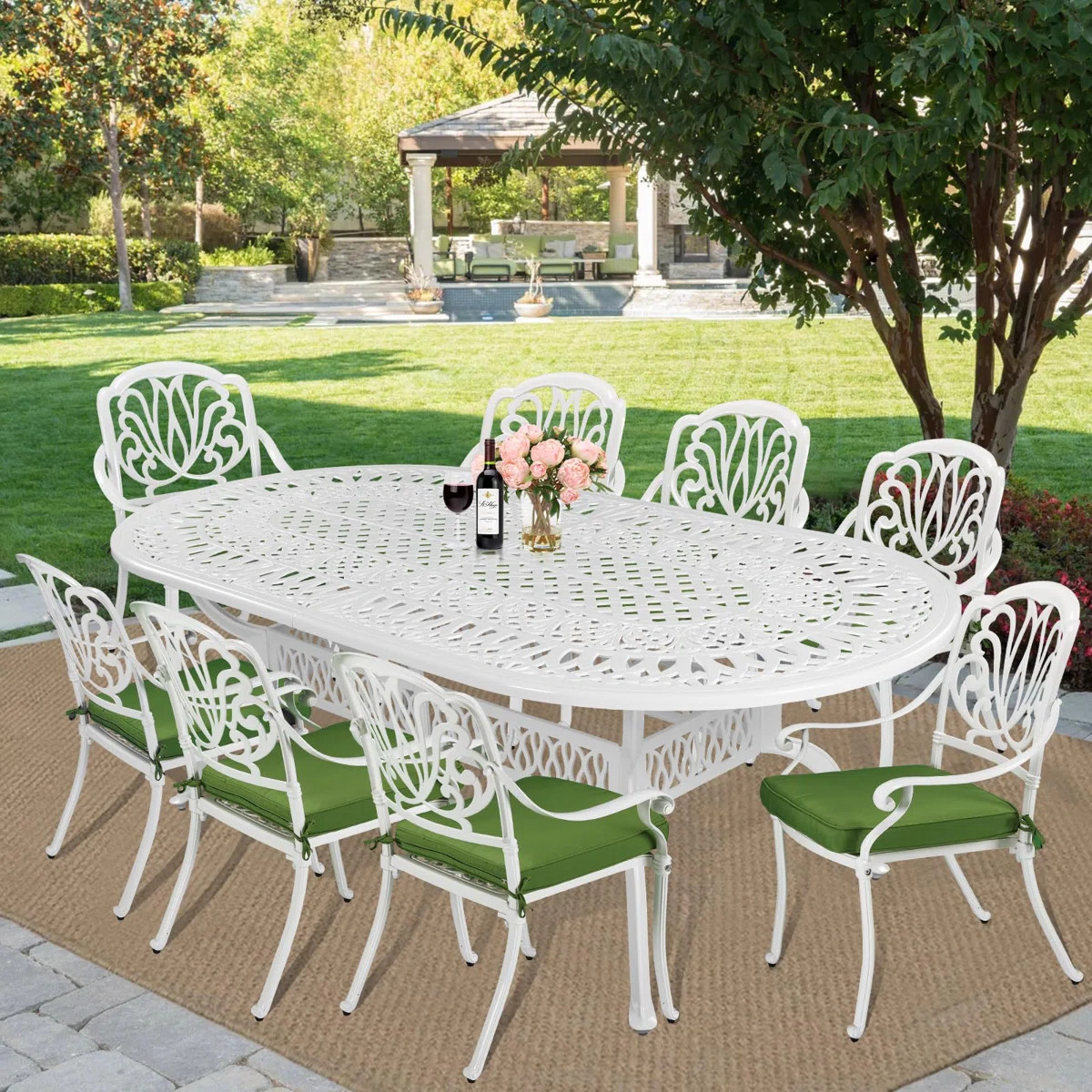 8 - Person Patio Dining Set with Oval Table , Cushions Included | Wayfair North America