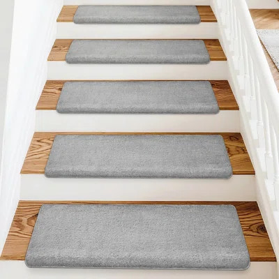 Scarlettrose Plush Bullnose Non-Slip Indoor Stair Tread（Set of 14） | Wayfair North America