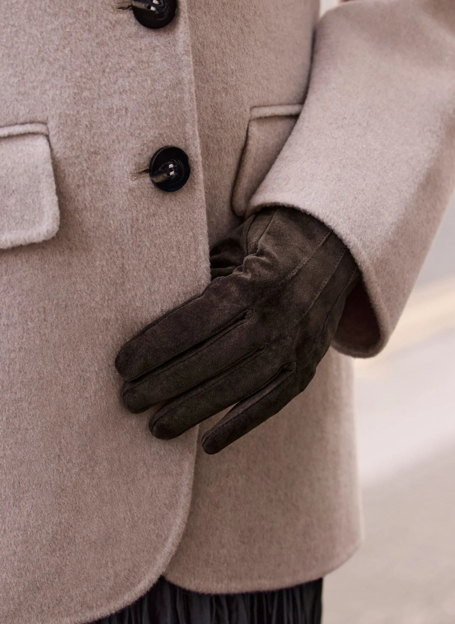 Brown Suede Gloves | Mint Velvet