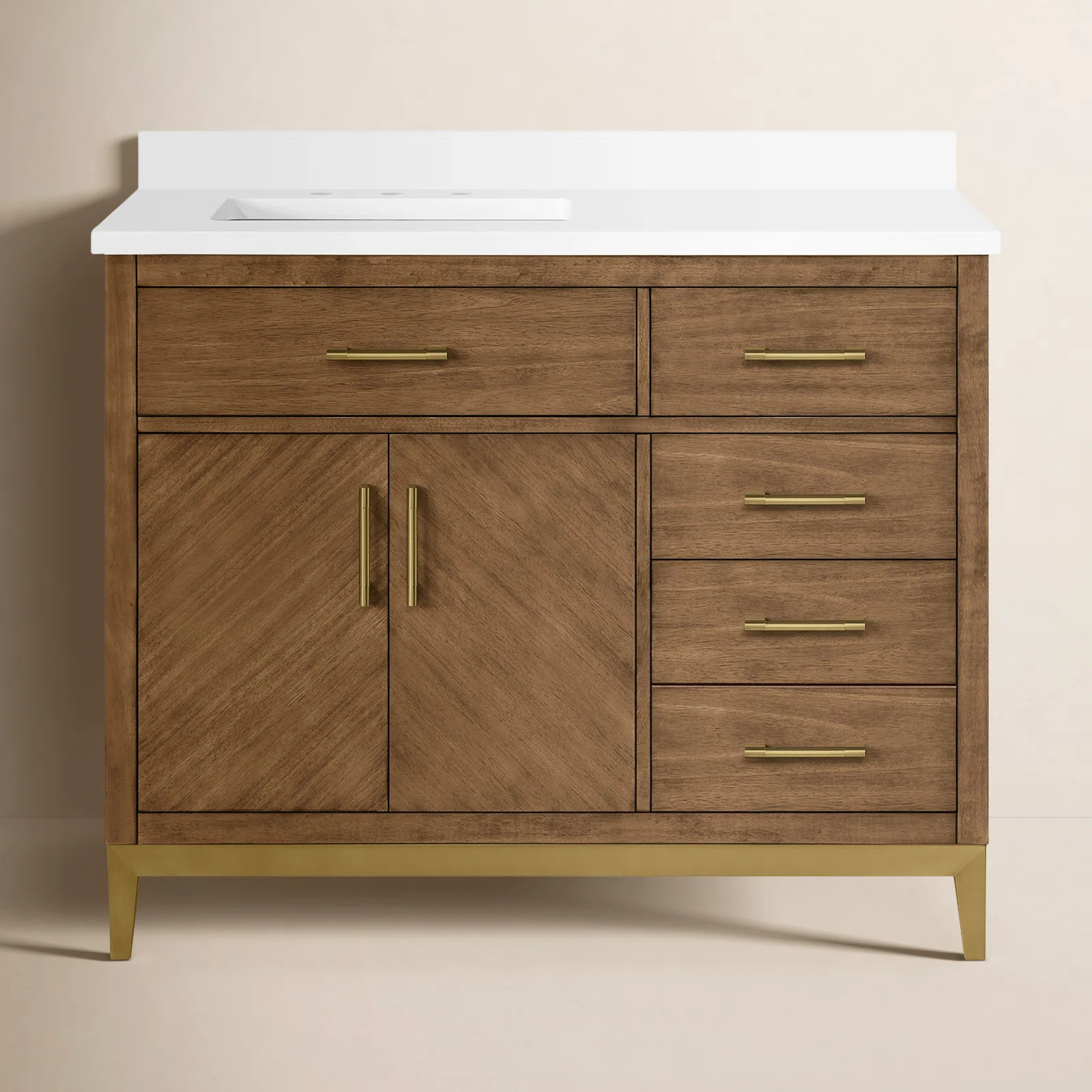 Eris 42 in. Single Sink Bathroom Vanity in Macchiato | Wayfair North America