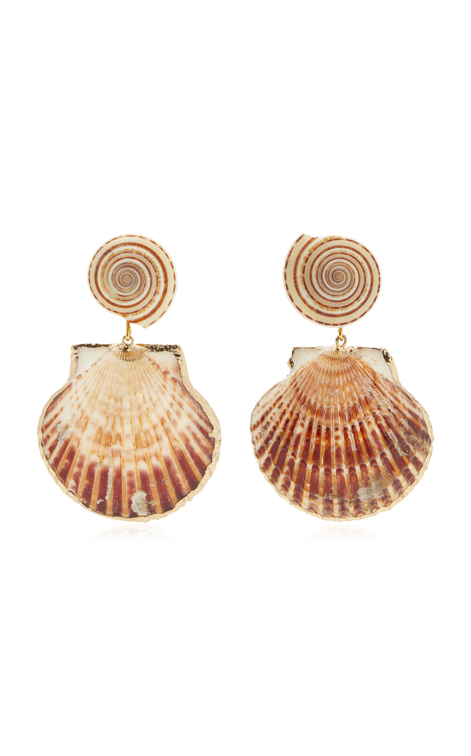 Roma Gold-Plated Brass Seashell Earrings | Moda Operandi (Global)