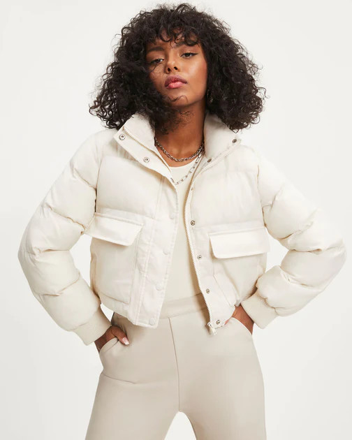 Below Zero Pocketed Puff Jacket - Off White | VICI
