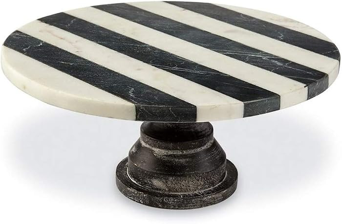 Mud Pie Black and White Marble Cake Pedestal | Amazon (US)