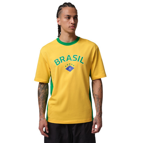 Jordan Mens Jordan Brasil Short Sleeve T-Shirt - Mens Varsity Maize/Varsity Maize/Lucky Green Size S | Foot Locker (US)