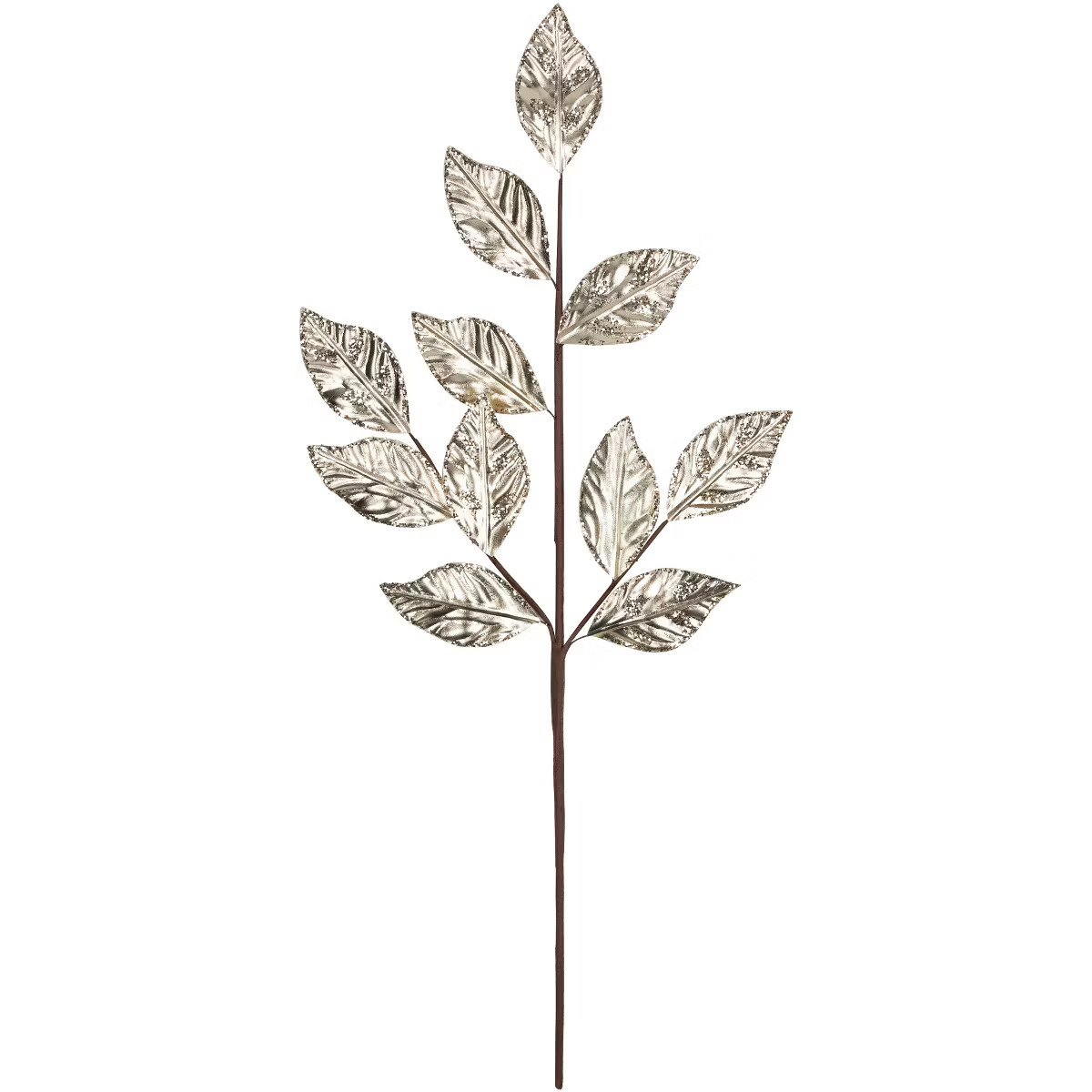 Northlight 25.5" Glittered Champagne Gold Leaves Christmas Spray | Target