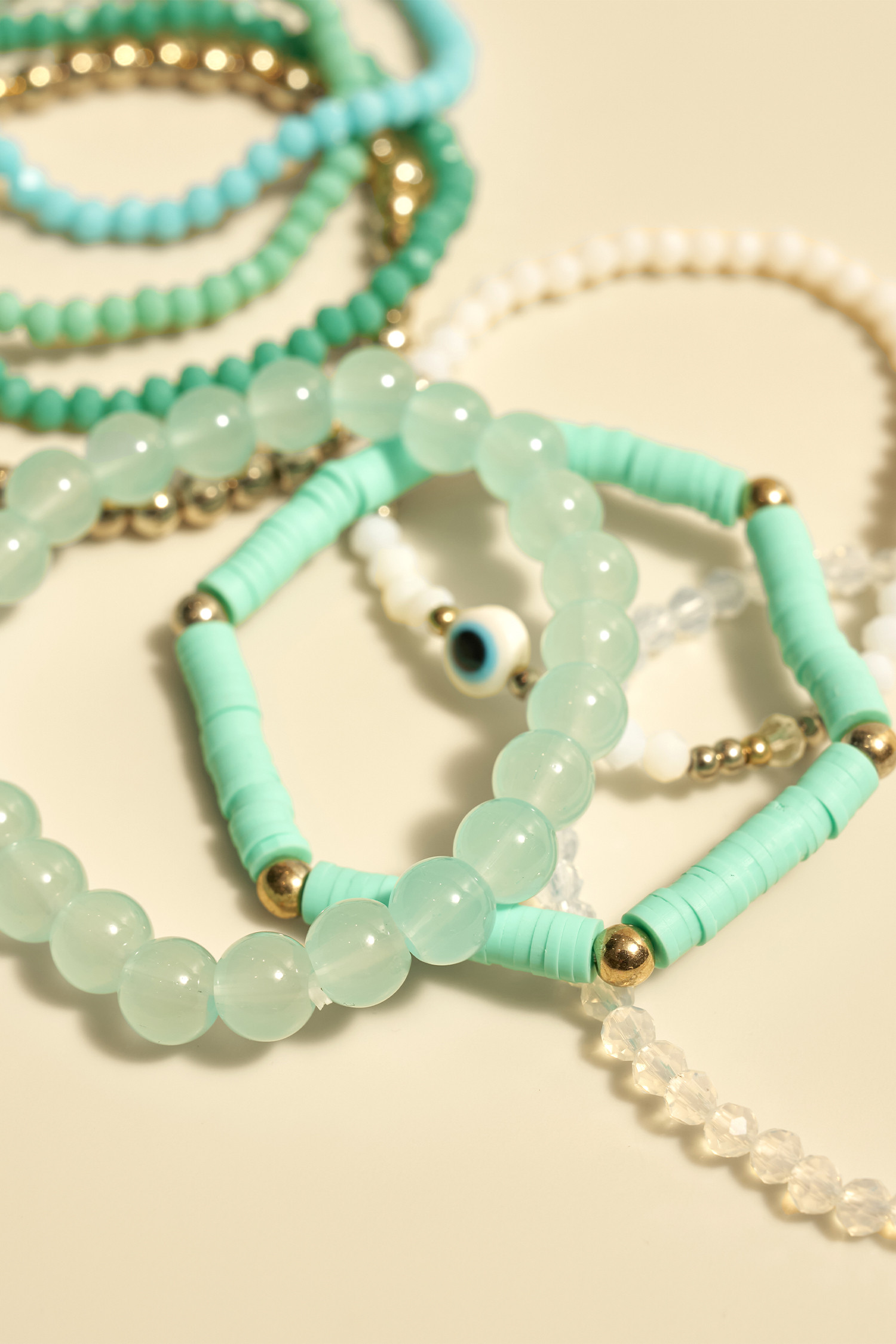 Turquoise Water Beaded Bracelet Set | Cupshe US