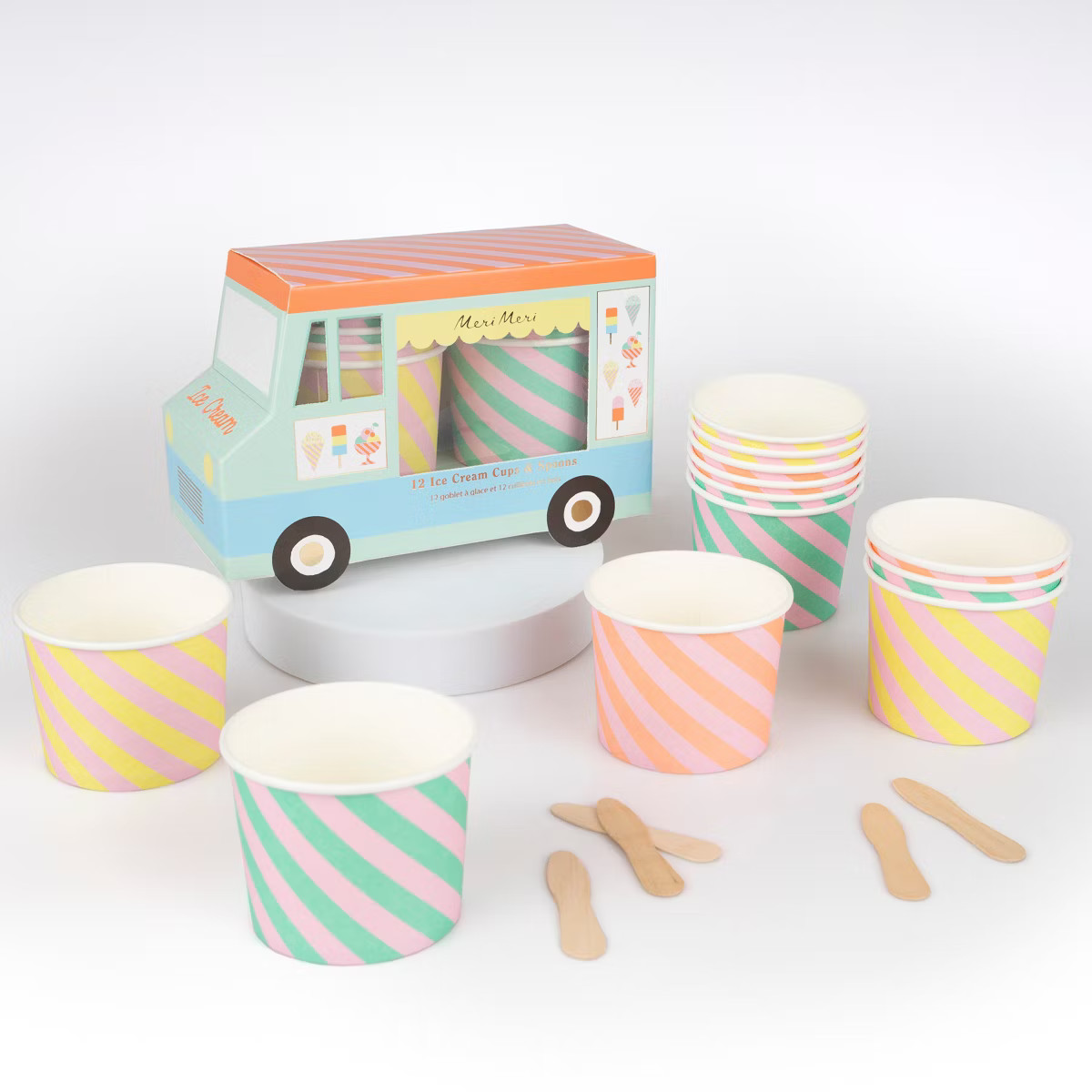 Meri Meri Ice Cream Cups & Spoons (Pack of 12) | Target