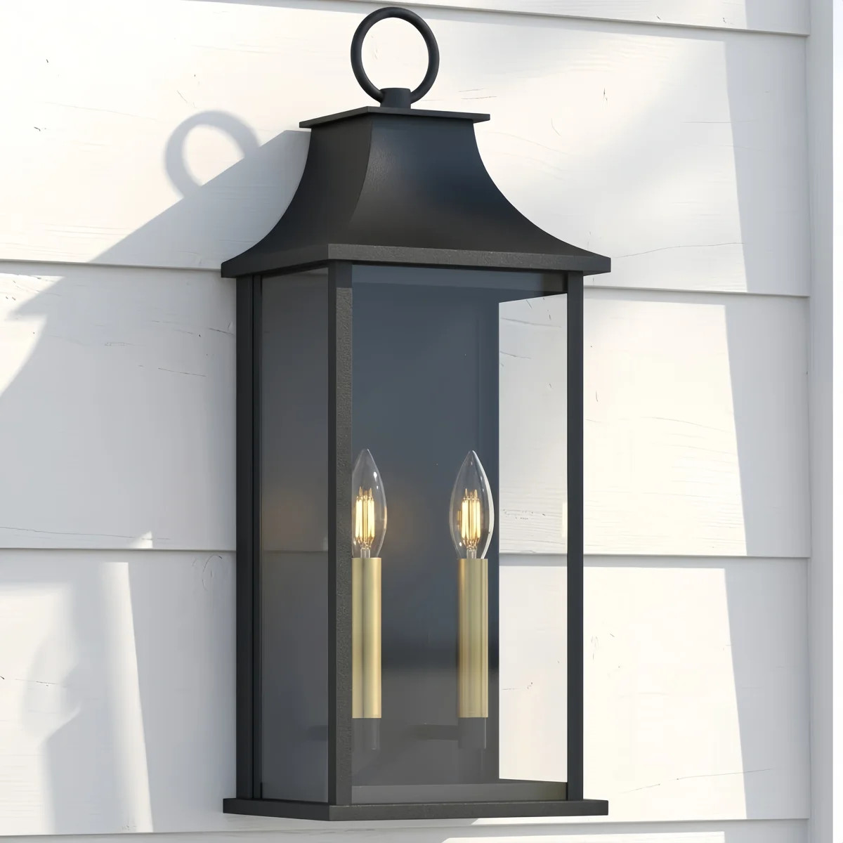 Alletta 20.6'' H 2-Light Aluminum Wall Sconce with Dusk-to-Dawn Sensor | Wayfair North America