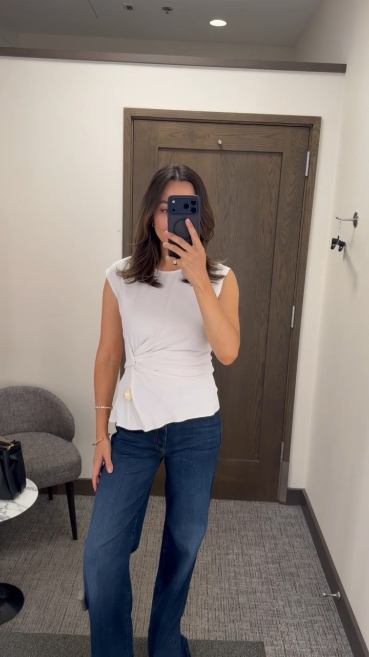 Non-tuck work top on sale under $70 for the Nordstrom anniversary sale, still fully stocked! 

Wearing xs — I find Nordstrom brand tops to run big, so size down 

Mother jeans — run long, I’m 5’4” 

Nsale / workwear tops/ office outfits

#LTKootd #LTKSaleAlert #LTKWorkwear