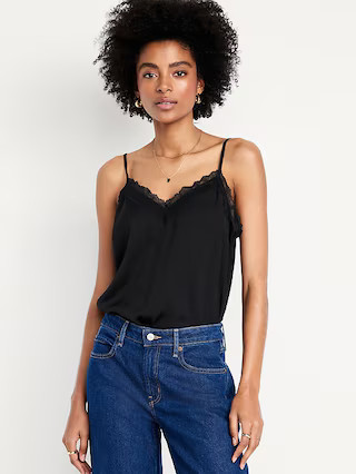 Lace-Trim Satin Cami Top | Old Navy (US)