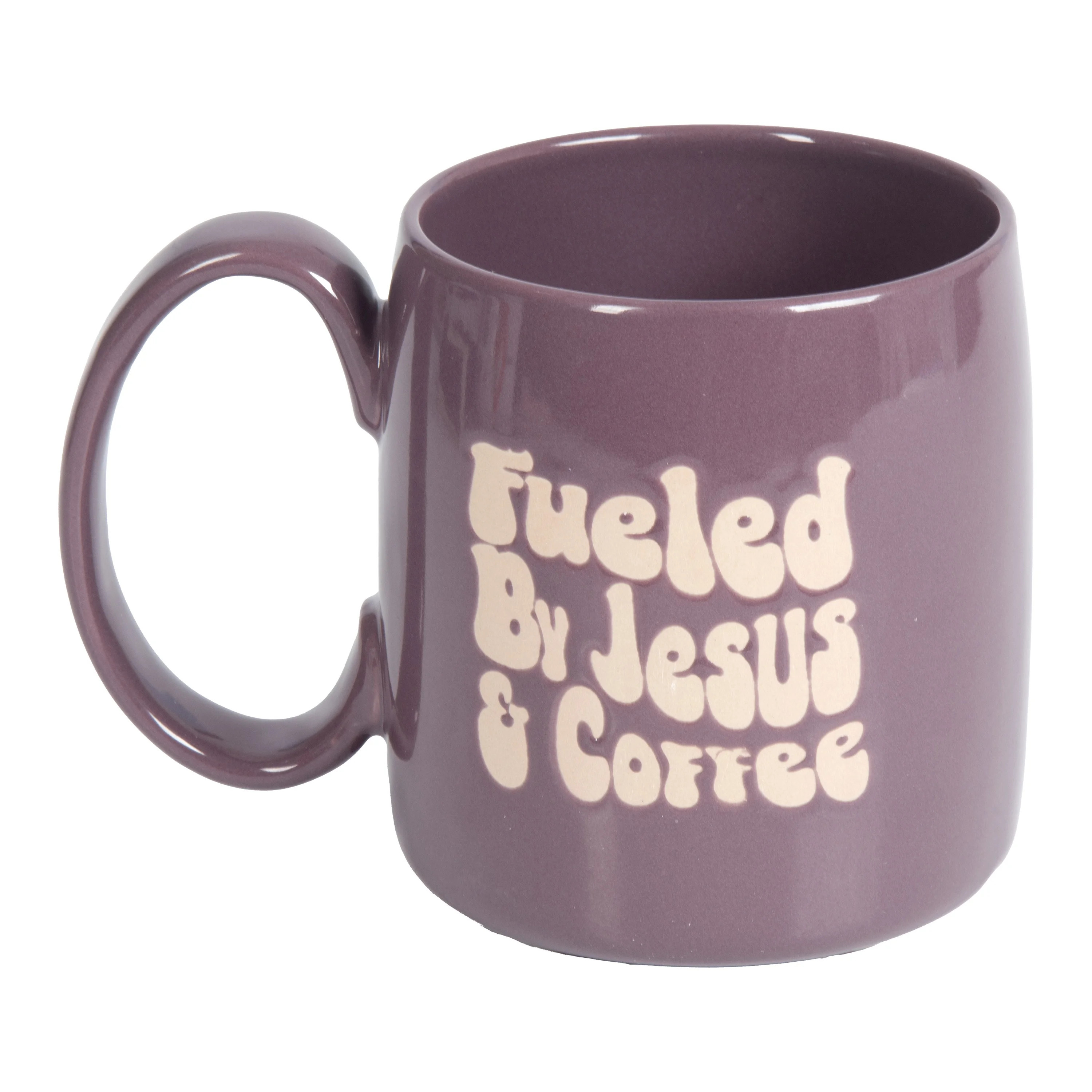 Mainstays Fueled by Jesus and Coffee Purple 20.5oz Stoneware Mug | Walmart (US)