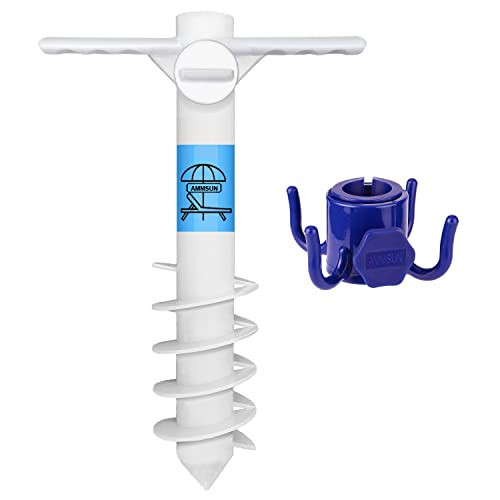 AMMSUN Heavy Duty Beach Umbrella Sand Anchor Base & Umbrellas Hanging Hook | Amazon (US)