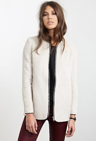Collarless Zip-Front Jacket | Forever 21 (US)