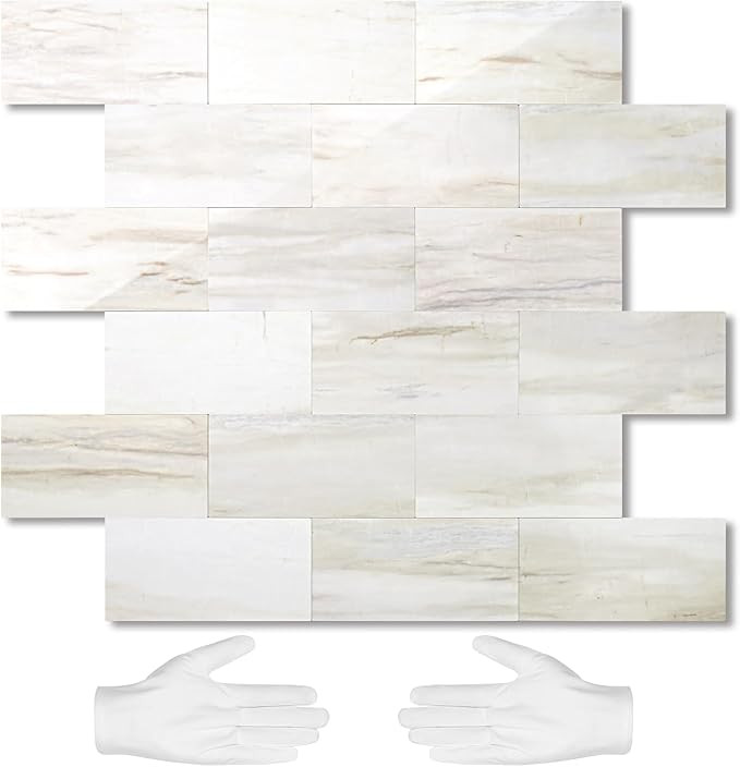 STICKGOO 10-Sheet Subway Tile Peel and Stick Backsplash, Seamless Design Polished Eurasia Beige K... | Amazon (US)