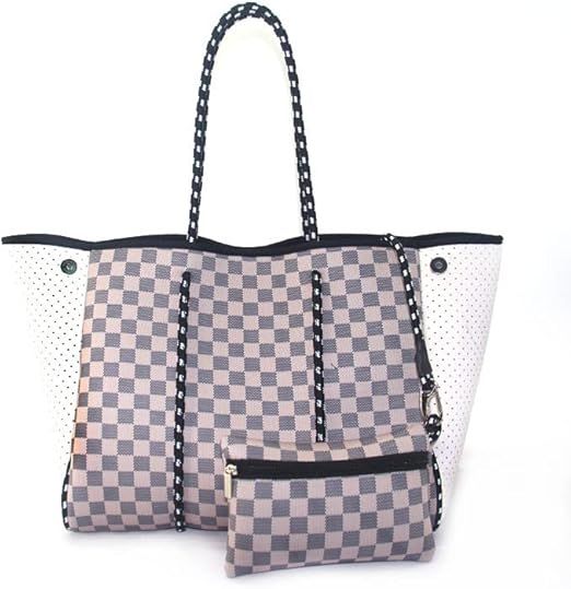 Neoprene Tote Bag Beach Bag for Men Women, Large Capacity Shoulder Strap Tote Bag Wallet Perfect ... | Amazon (US)