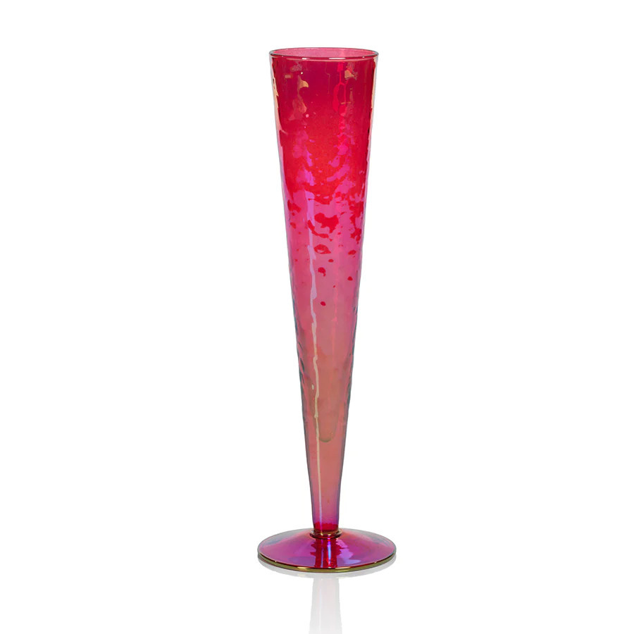 Aperitivo Slim Champagne Flute, Luster Red | Burke Decor