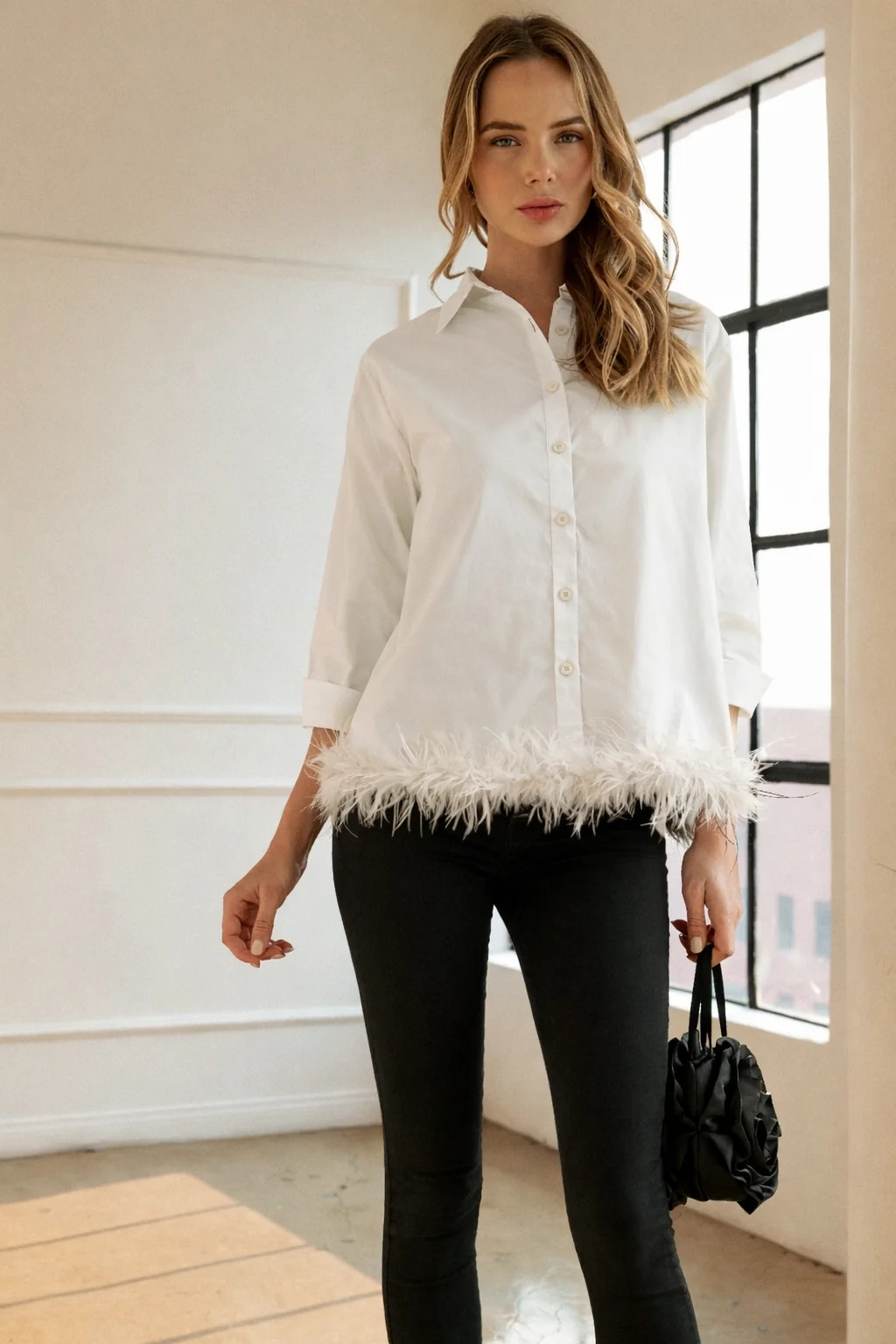 Janess Feathered Top | Joh Apparel
