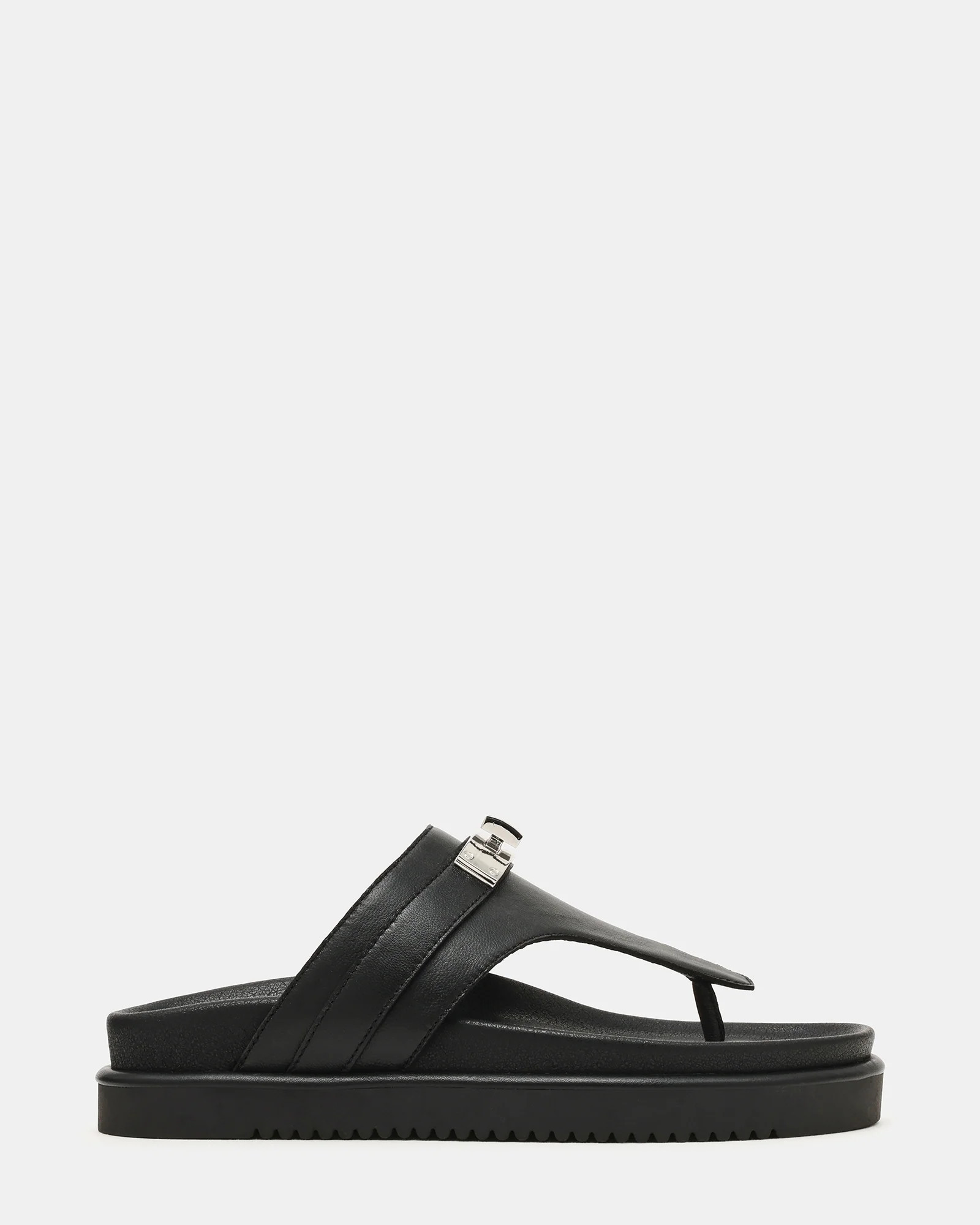 Steve Madden Women's Tibby Thong Sandals - Black - Size 9.5 - Leather | Steve Madden (US)
