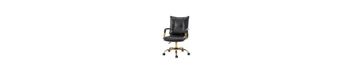 Modern Home Office Desk Chair with Golden Legs - Black | Macy's