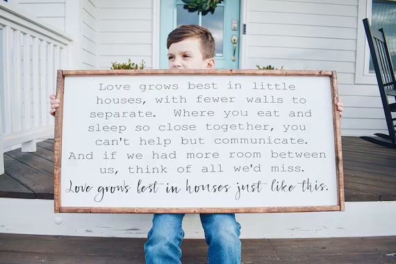 Farmhouse Decor | Signs With Quotes | Farmhouse Signs | Love Grows In Houses Just Like This | Sig... | Etsy (US)