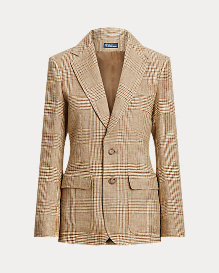 Glen Plaid Linen Tweed Blazer | Ralph Lauren (UK)