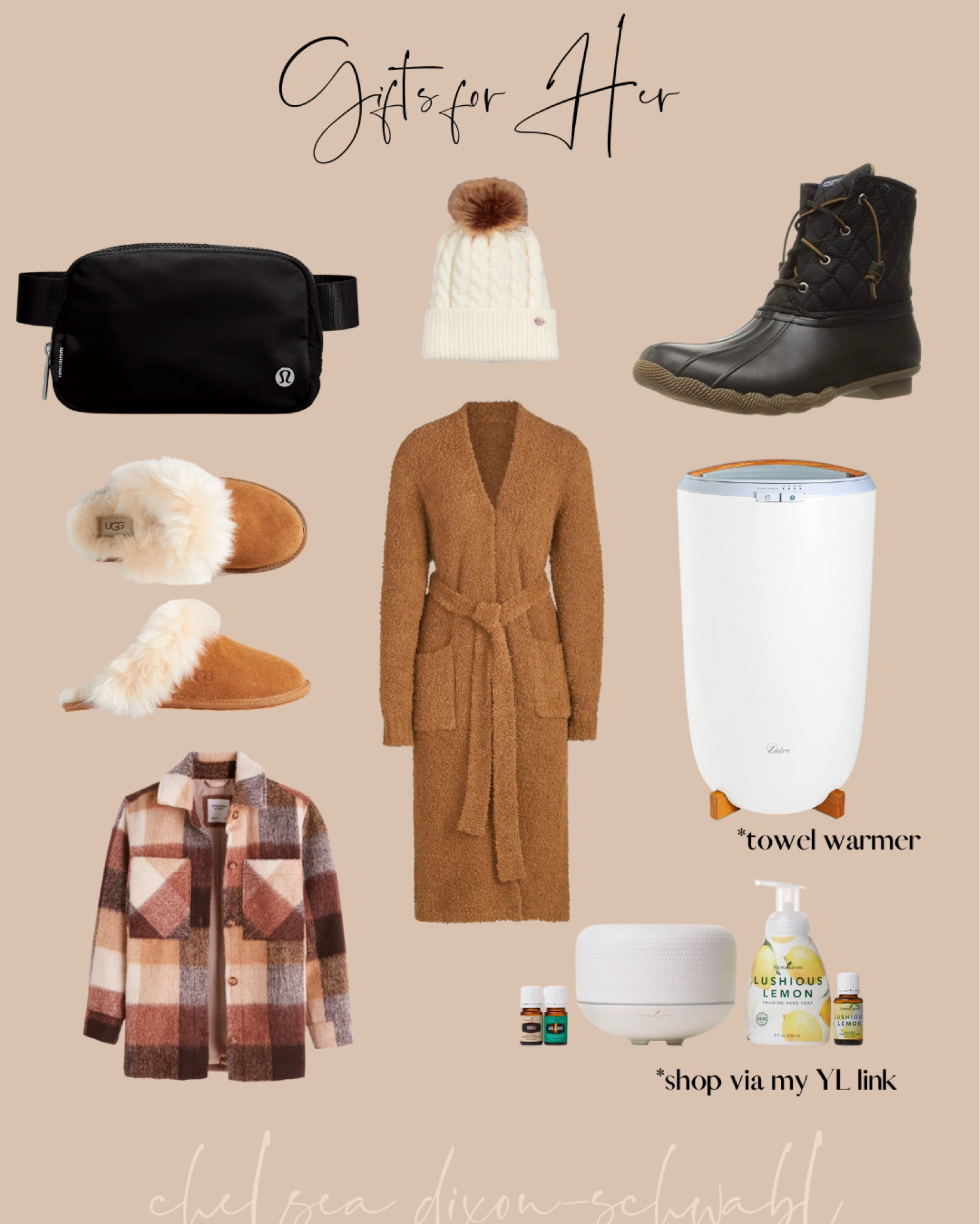 Gifts for Her! Gifts for your sister, gifts for your bestie, gifts for your mom, gifts for your mother in law!

Lulu lemon belt bag / skims robe / sperry boots (Amazon best seller - 55% off!) / Abercrombie shacket / towel warmer / young living essential oils / ugh slippers / cozy and fun Pom hat

#LTKGIFTGUIDE

#LTKHoliday #LTKCyberweek #LTKGiftGuide