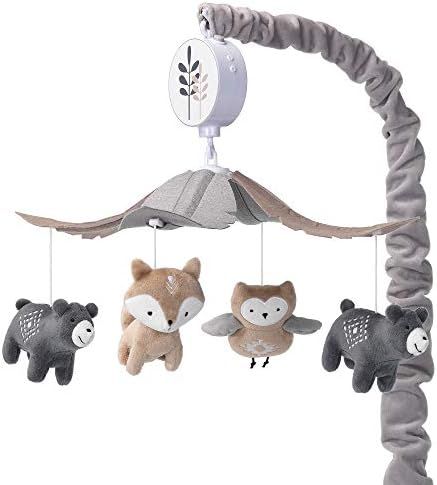Lambs & Ivy Woodland Forest Gray/Tan Musical Baby Crib Mobile Soother Toy | Amazon (US)