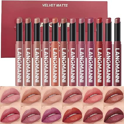 Jolilab 12Pcs Velvet Matte Lipstick Nude Matte Soft Dark Color Stick High Pigmented Long-Lasting ... | Amazon (US)