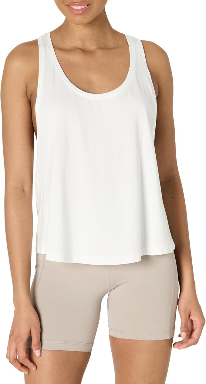 Amazon Essentials Women's Active Soft Cotton Racerback Relaxed Fit Lightweight Yoga Workout Tank ... | Amazon (US)