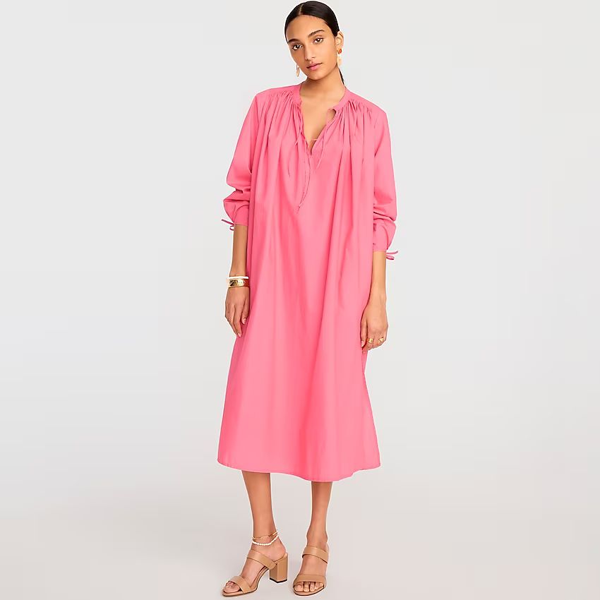 Cotton poplin tunic midi dress | J.Crew US