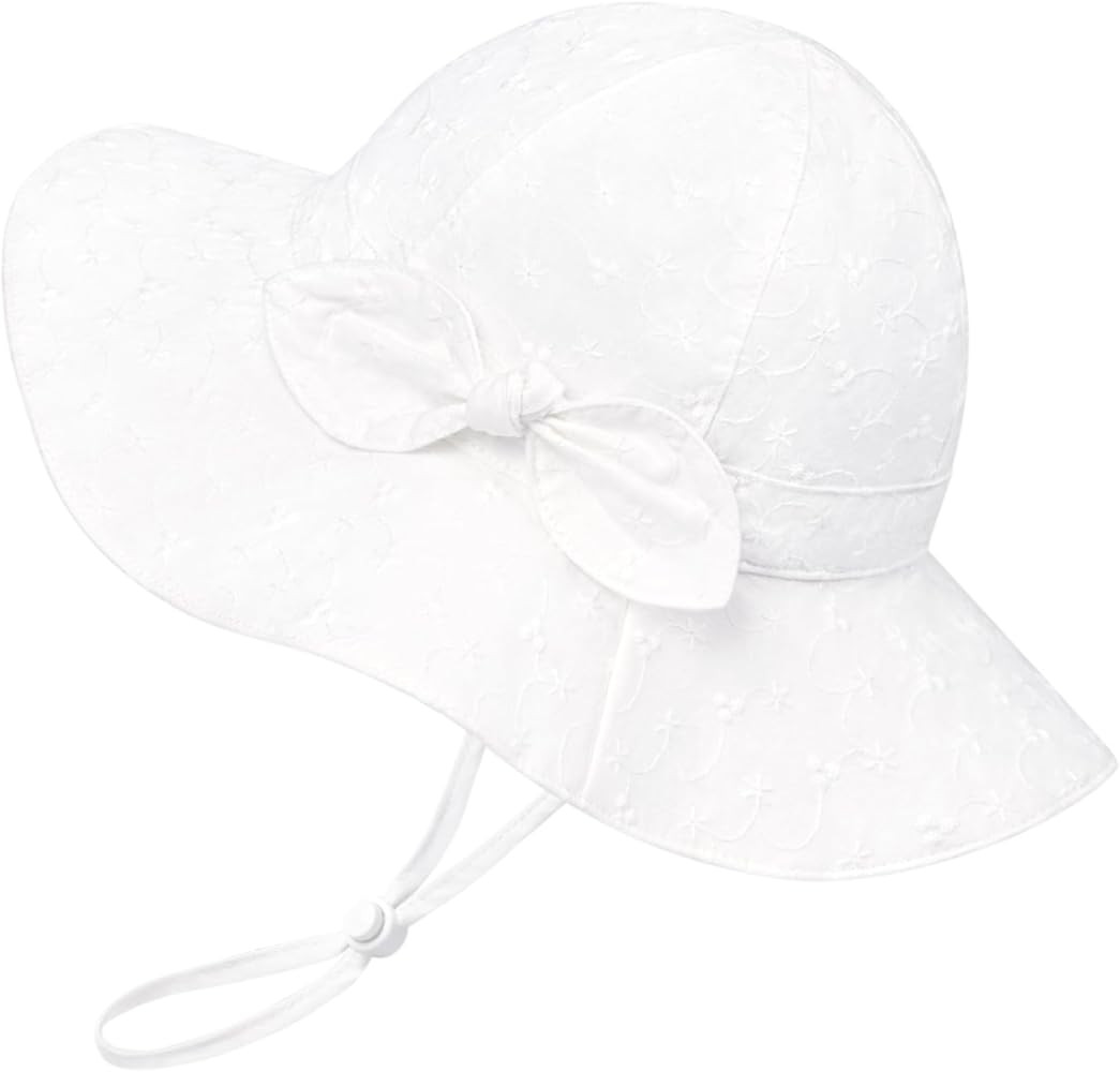 Baby Girl Sun Hat Summer Foldable Beach Hats with UPF50+ Sun Protection Wide Brim Toddler Bucket ... | Amazon (US)