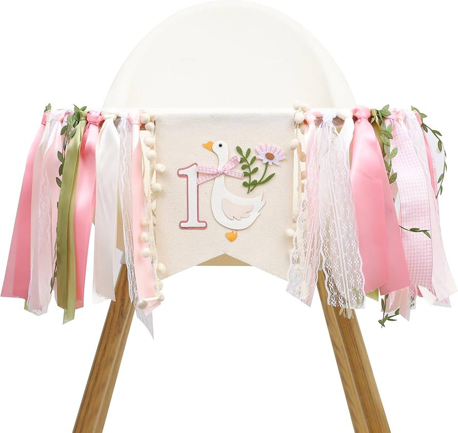 Silly Goose High Chair Banner - First Goose Birthday Decorations,Vintage Goose 1st Birthday Party... | Amazon (US)