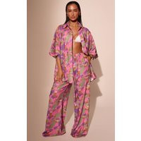 Dames Purple Gestreepte Linnen-look Strandbroek Met Trekkoord, Violet | Size: XS | Prettylittlething Netherlands