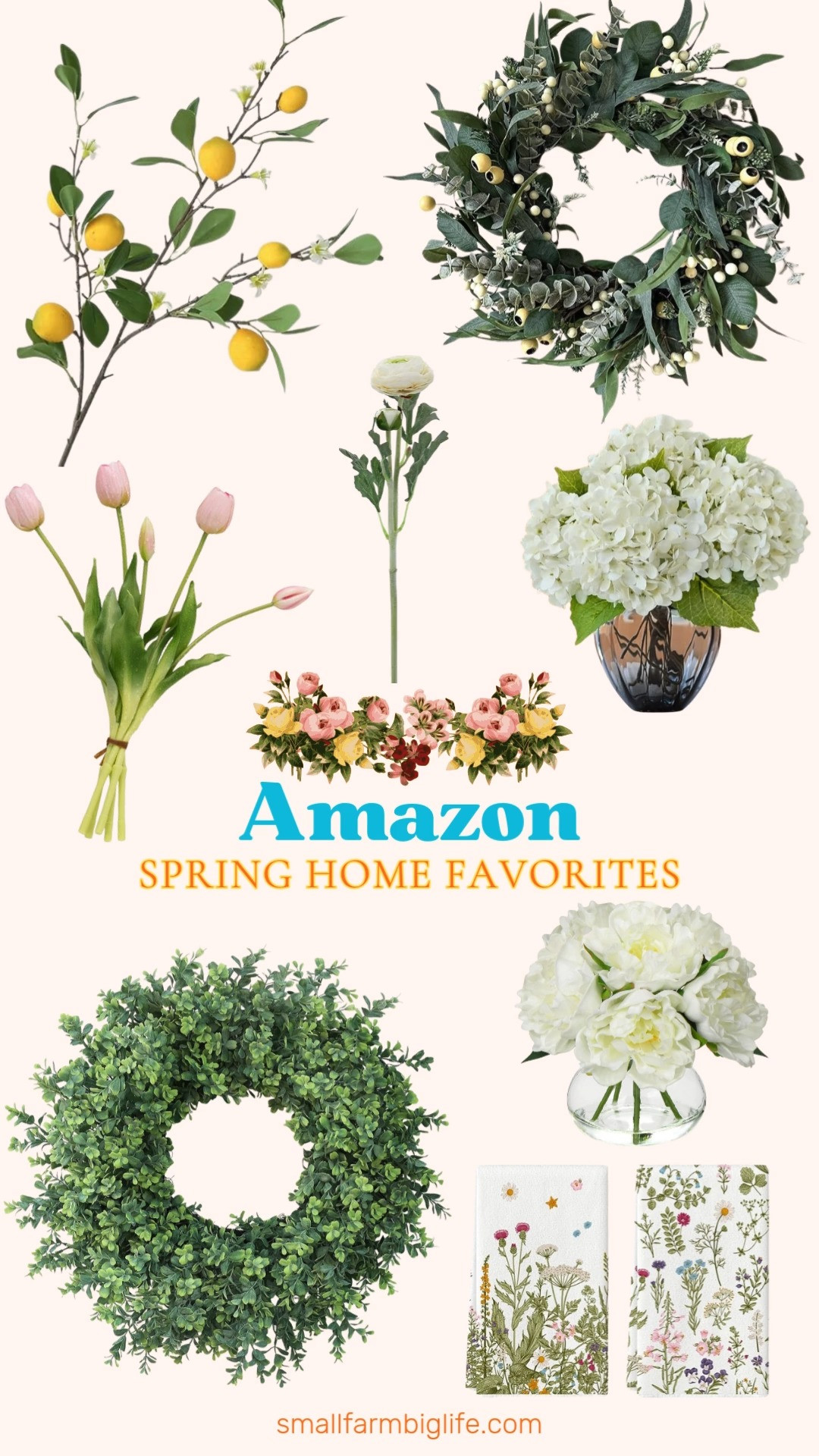 Freshening up the house for spring 🌸🍋 These Amazon spring home favorites make it easy to add soft florals and greenery without the upkeep. Like real touch peonies, ranunculus, hydrangeas, tulips, and lemon branches instantly brighten any space. Finish it off with a lush front door wreath and wildflower kitchen towels for an effortless spring refresh. 

 #LTKHome #LTKFindsUnder50