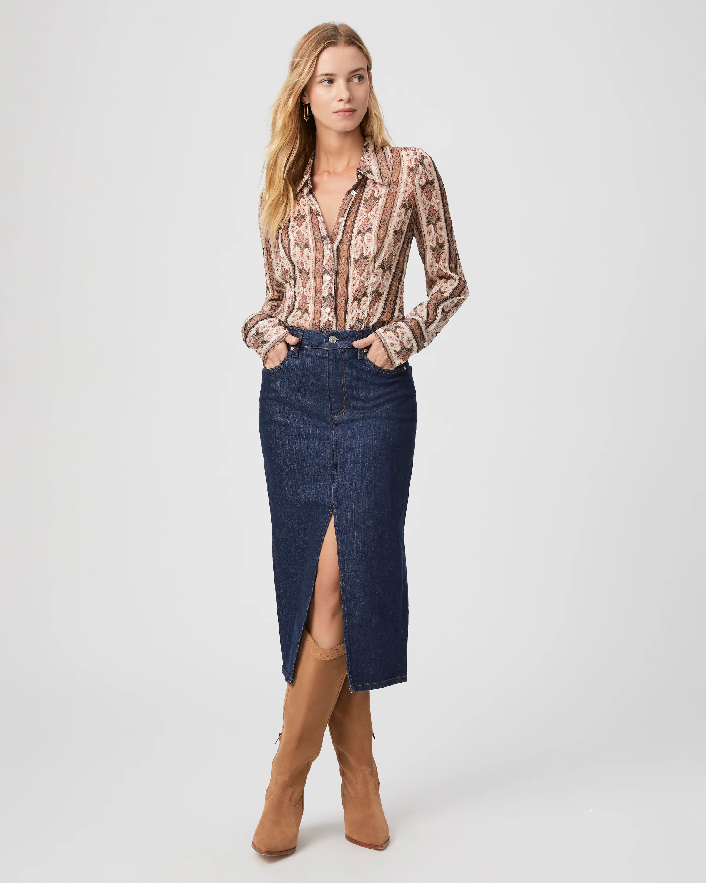 Angela Midi Skirt | Paige