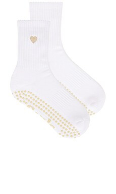 Souls. Beige Heart Grip Socks in White from Revolve.com | Revolve Clothing (Global)