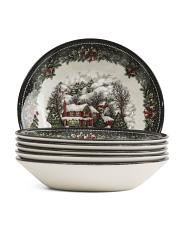 6Pk Royal Stafford Christmas Village Cereal Bowls | TJ Maxx