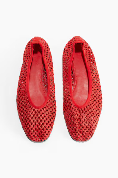 H & M - Braided ballet pumps - Red | H&M (UK, MY, IN, SG, PH, TW, HK)