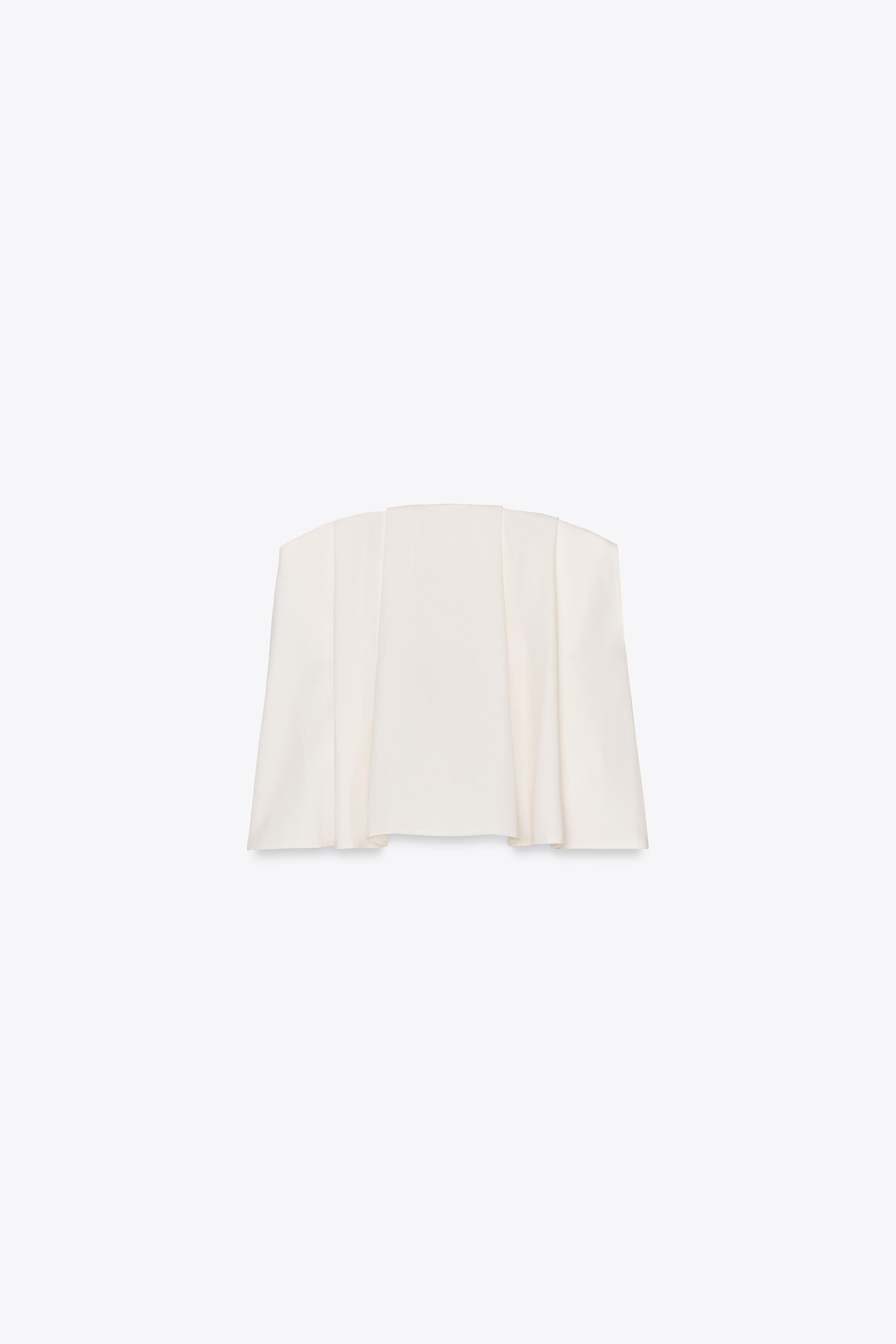 PLEATED STRAPLESS TOP | Zara US